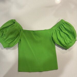 Vibrant green Zara Knit cropped top size small.
